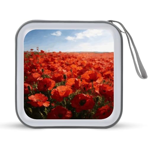 Funda para DVD de 40 unidades con estampado de amapolas rojas 2