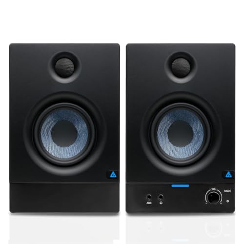Image of Audio Array 3.5 inch Studio Monitor Bundle with 50W Powered Speakers & Adjustable Metal Stands|Bluetooth,TRS, AUX, RCA Inputs|5KG Capacity|Height, Tilt & Rotation Adjustable|Smart Cable Management | UB-05
