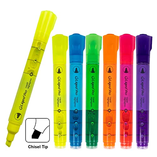 Liqeo Pro Highlighters With Quick Drying & Non-Fading Free Liquid Ink - Chisel Tip - 24 Pack - 8 Yellow, 8 Pink, 2 Blue, 2 Green, 2 Purple, And 2 Orange Highlighter Markers #TOP2