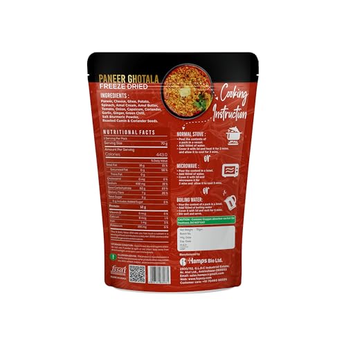 Image of FzyEzy Freeze-Dried Paneer Gotala | Ready-to-Eat Indian Curry | High-Protein | Gluten-Free | No Preservatives | Authentic Taste | Just Add Hot Water | 70gm