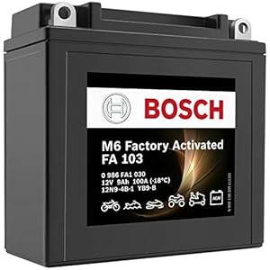 Bosch FA103 – AGM-Motorradbatterie – 12V 100A 9Ah – Geeignet für Motorräder, Motorräder, Enduros, Roller, Quads, Jetskis – Kompatibel M4F25, BB9-B, BTB9, 12N9-4B-1