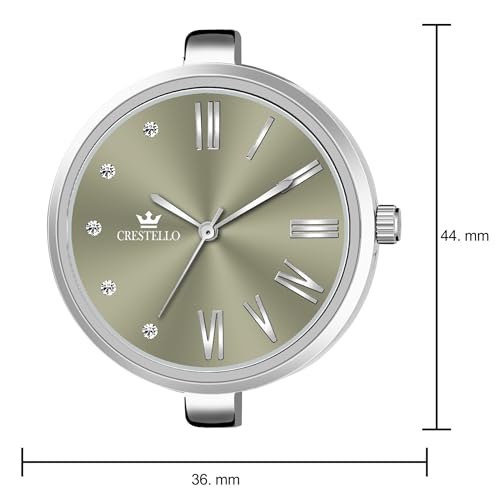 Image of CRESTELLO Stainless Steel Chain Analog Wrist Watch for Women (Silver /Pink /Purple /Green Dial) | CR-DZL141