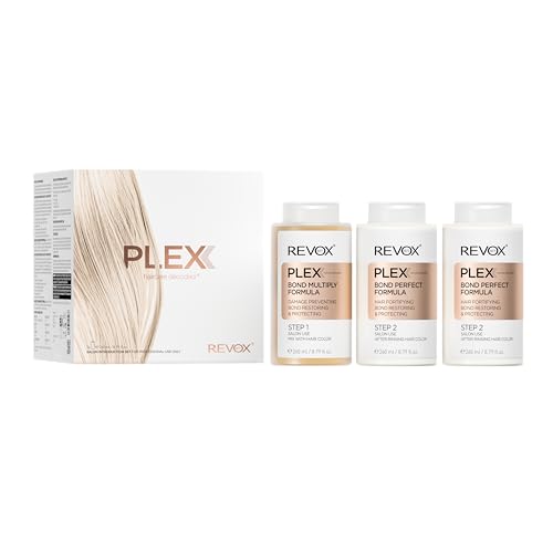 REVOX B77 - Set Tratamiento Pelo Profesional, 1 Plex Bond Multiply Formula Paso 1 de 260 ml + 2 Plex Bond Perfect Formula Paso 2 de 260 ml, Reduce Daños del Cabello en Procesos Químicos en Peluquería