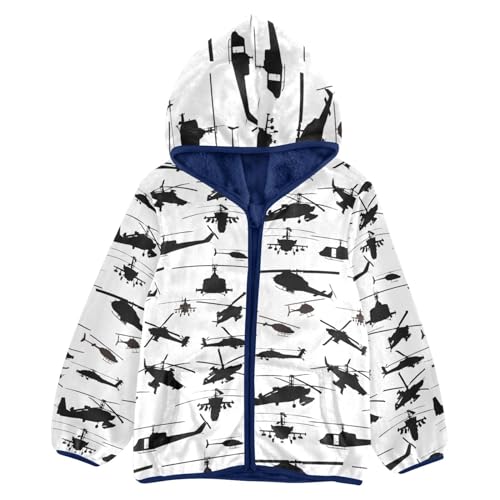 Image of Boys Fleece Jacket Hooded Autumn Winter Long Sleeve Thick Warm Outerwear;3-10 Years Kids Cute Fuzzy Jacket