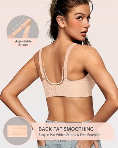 Image of Seamless Wireless Bra for Women | No Underwire Deep V Invisible T-Shirt Bra | 360 Support | Adjustable Straps | Soft Comfortable Everyday Bra