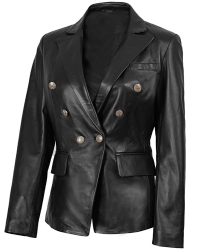 Decrum Leather Blazer Women - Real Lambskin Blazer Style Womens Leather Jacket2