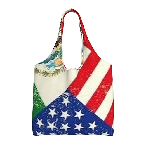 Sac fourre-tout en toile drapeau mexicain américain grand format pour course et gym