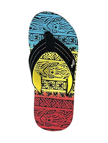 Image of REDVOLUTION New Boys' Beach Sandal TRIBAL Tattoo | Geometric Bali Flip-Flop Sandals