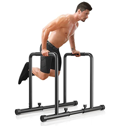 YOLEO Adjustable Dip Bars- 500KG/1100lbs Dip Stand Parallettes Bar Gymnastics Bar Dip Station with Safety Connector, Pull Up Station Portable Gym Bar Parallettes Calisthenics equipment - Image 5