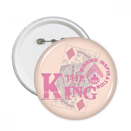 Cartes à jouer pins Roi badge bouton XL décoration pour soirée casino