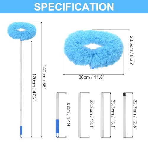 Image of PATIKIL Ceiling Fan Cleaner Duster, 12.9 inch to 47.2 inch, Microfiber Duster Extendable Handle Fan Blade Cleaning Tool Removable Washable for Furniture Blind, Blue