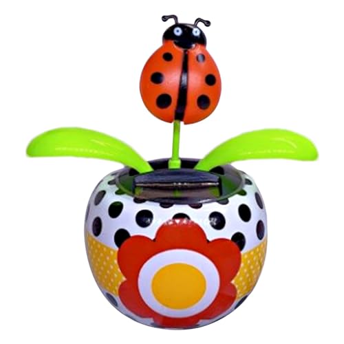 Flor bailarina | Bonito adorno de cabeza agitada de flores en macetas coloridas, funciona con energía solar, cabezales solares para ventanas, decoración de coche de oficina para escritorio de oficina
