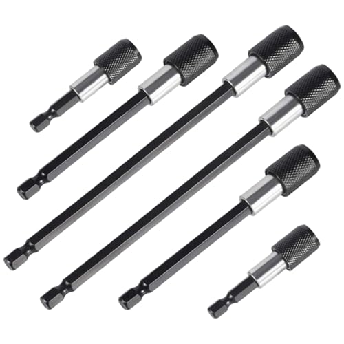 6pcs estensione bit trapano 2, 4/4/6 pollici a rilascio rapido gambo estenzione per estensione per trapano per con blocco per cacciaviti altri strumenti