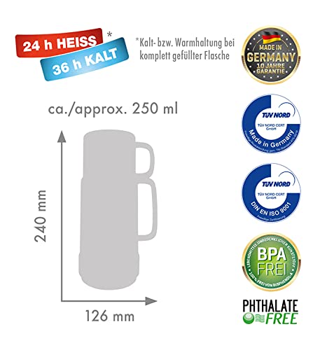 ROTPUNKT Isolierflasche 0,25 L mit integriertem Becher - Hochwertige Isolierkanne Made in Germany I Bis zu 24 h heiß & 36 h kalt (Andreas… – Ansicht 5
