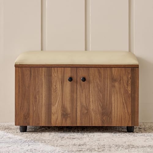 Image of Home Centre | Addison | 12 Pair | Engineered Wood | Shoe Cabinets | Walnut | 1 Year Warranty