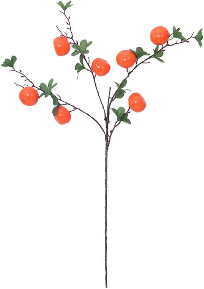 Beavorty Simulated Orange Fruit Branch Decoration for Home Office and Party Use Realistic Artificial Fruit Display for Kitchen and Festive Settings Faux Orange Arrangement