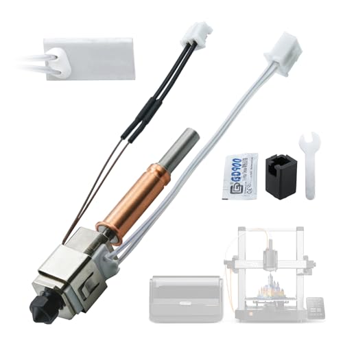 Upgrade Hotend for Kobra 3 Combo Print Head Extruder Kit Heater Block Heating Cartridge Thermistor with 0.4MM Hardened Steel Nozzle Silicone Cover for Kobra 3 Pro 3D Printer