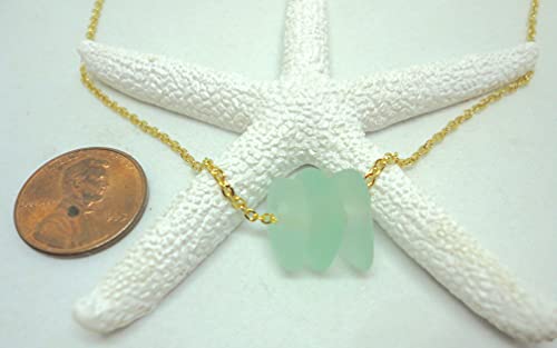 Sea Stamped Gold Choker Necklace With Sea Glass-Beach Necklaces For Women-Chokers For Teen Girls-Dainty Gold Necklace-Ocean Necklace #TOP6