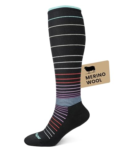HAPIU Merino Wool Easy On Compression Socks for Women &