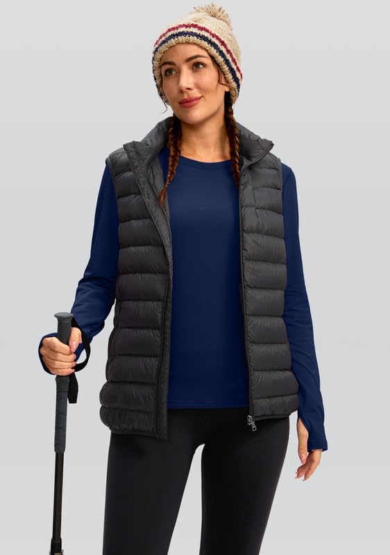 Women's Thermal Fleece Tops Long Sleeve Workout Shirts Running Athletic Base Layer with Thumb Holes Zipper Pocket - Image 6