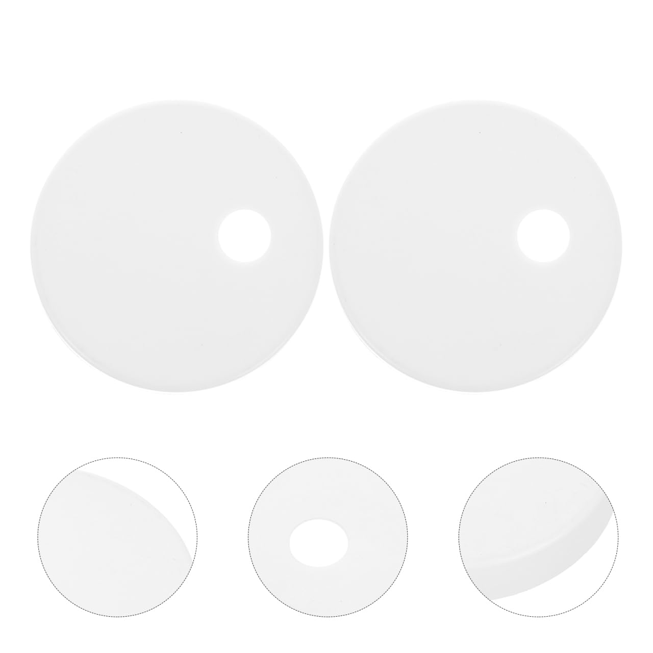 Mikikit 2 Pcs Toilet Bolt Covers: 55mm Universal Plastic Round Screw Caps - Image 2