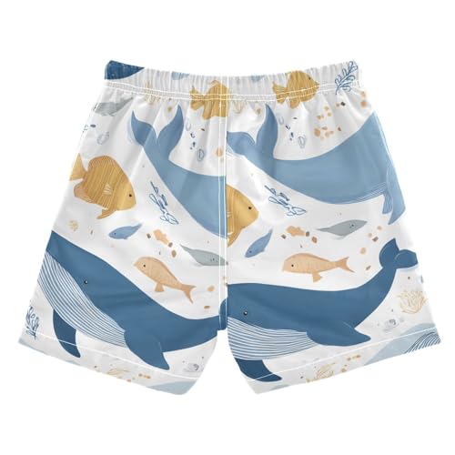 OREZI Boys Swim Trunk Blue Killer Whale Pattern Bathing Suit Swim Shorts for Toddler Kids Teens2