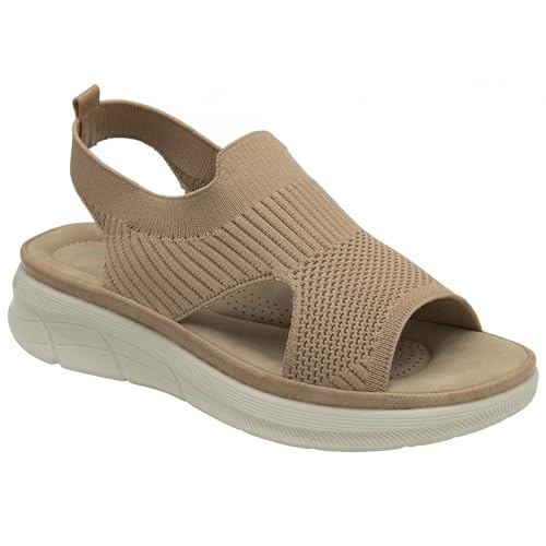 Image of DUNLOP Leslie Slingback Sandals (Cream, UK Footwear Size System, Adult, Women, Numeric, Medium, 4)