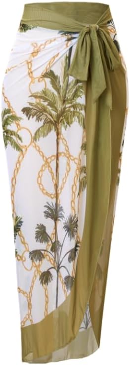 Elegant Women's Seaside Print Halter one-Piece Swimsuit with a Soft Tulle Skirt, a Figure-Flattering Vacation Swimwear Piece.