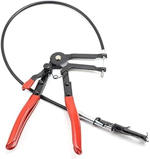 Tatoonly Cable Flexible Automotive Hose Clamps Car Pipe Clamp Clip Long Plier Straight Throat Tube Bundle Hose Clamp*Red & Black
