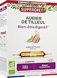 SUPERDIET - AUBIER DE TILLEUL BIO - Bien-être digestif - 100% Pur jus - Fabrication Française - 20 ampoules de 10ml