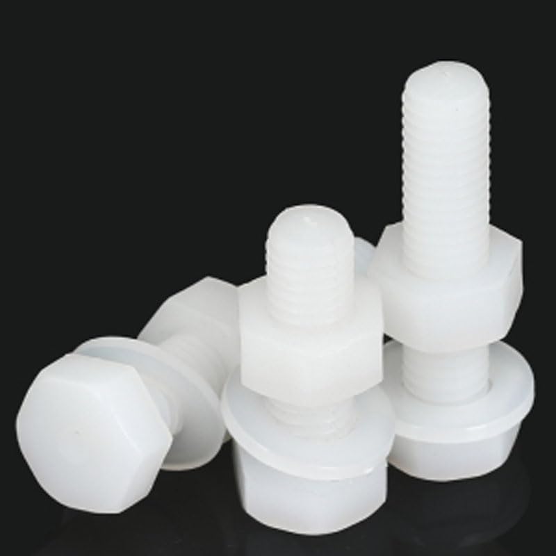 M3 M4 Nylon External Hexagonal Screws Nuts With Gasket Screw Combination Set Plastic Insulated Bolt - (Dimensions: M4x20mm(20sets))