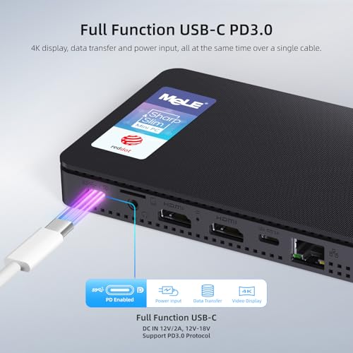 Image of MeLE Overclock4C Mini PC with Win 11 Pro N100(up to 3.4GHz,4C /4T), 32GB DDR4 512GB Micro Desktop Computer, 4K Triple Display, All-in-one USB-C, USB3.2 /WiFi /BT /Ethernet on Business Home Office