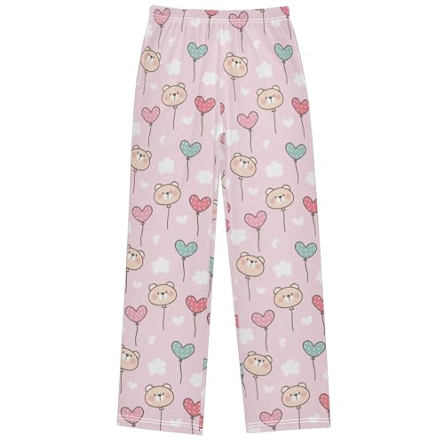 Boy's Pants Bear Face Balloon Jogger Pants Elastic Waist Long Bottoms Trousers with Pockets 6-14 Years