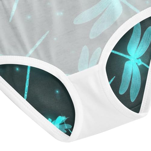 Blue Green Dragonflies Toddler Cotton Underwear, Cotton Girls Underwear, 2T–8 Years4