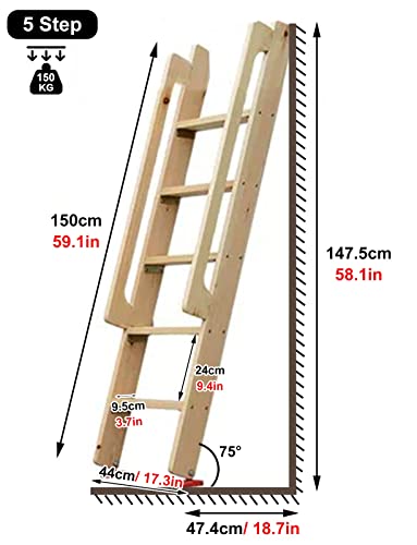 Escaleras de reemplazo de 4 y 5 pasos con diseño universal para literas de interior 3