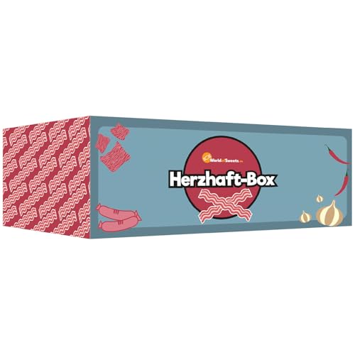 World of Sweets Herzhaft-Box, Snack-Geschenkbox mit Chips, Fleisch-Snacks und Knabbereien, 16 Produkte