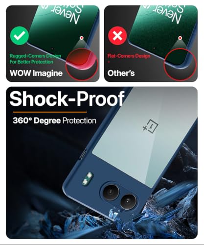 Image of WOW IMAGINE Shockproof Hybrid Back Cover for 1+ OnePlus Nord 4 5G | Hard Slim fit Back Case | PC & TPU | Clear Transparent Case - Blue