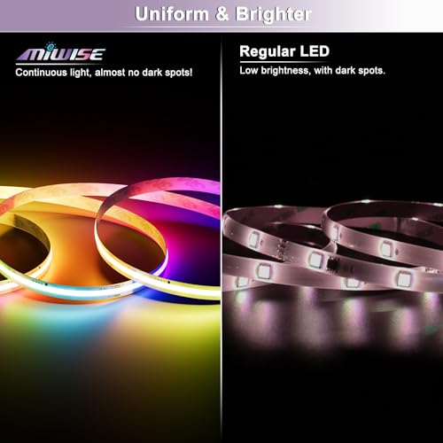 Tira LED MIWISE RGB Smart IC COB 20ft con Control APP miniatura 3