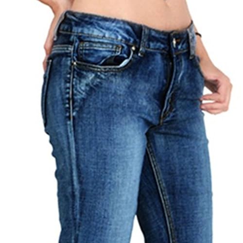 Women's Stretch Stylish Mid Waisted Jeans Skinny Casual Flare Denim Pants Solid Classic Trendy Outdoor Jeans (Dark Blue4,4X-Large)