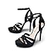 DREAM PAIRS Women's Platform Stiletto Heels Open Toe Ankle Strappy High Heels Fashion Wedding Dressy Pump Sandals Shoes,Size 8,Black-Nubuck,SDHS2424W