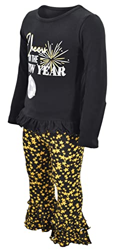 Image of Unique Baby 2 Piece Girls Double Ruffle Leggings and Long Sleeve Shirt Clothes Set Kid and Toddler Girl Outfit