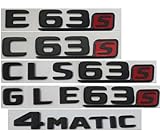 Flat Matt Black Red Letters Trunk Emblems Badges for AMG C63 E63s S63 S CLS63s GLE63s GLS63s 4MATIC (Matte Black,GLE 63s)