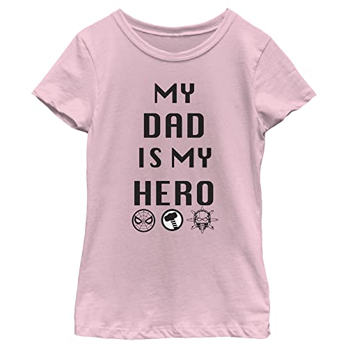 T-shirt Marvel Classic Dad is My Hero rose clair pour fille en taille S