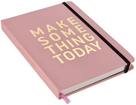 Instanote 2019 Planner Make Something Today Pink Cover Gold Foil - 160 Pages Left Hand Side Dotted Grid with Scale - 7 Days on RHS