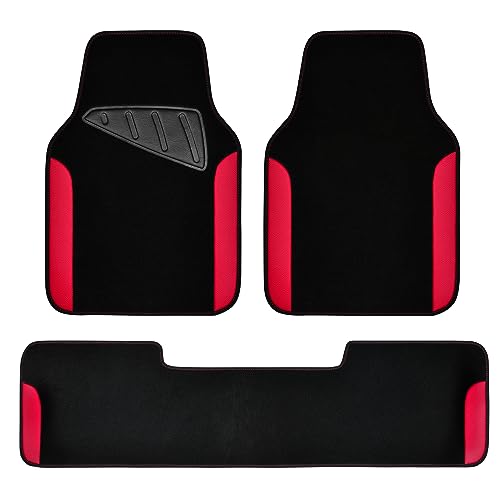 CAR PASS Waterproof Universal Faux Leather 3Pcs Car Floor Mats,