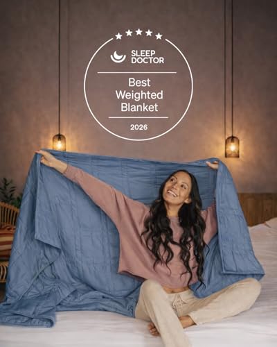 Image of Baloo Weighted Blanket for Adults 15 lb Full /Queen (Dusk, 60 inchx80 inch) | Cool & 100% Cotton | Machine Washable & Dryer Safe | Glass Microbead Fill