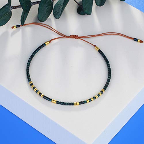 Image of C.QUAN CHI Handmade Friendship Beaded Bracelet Adjustable Colorful Miyuki Beads Bracelet
