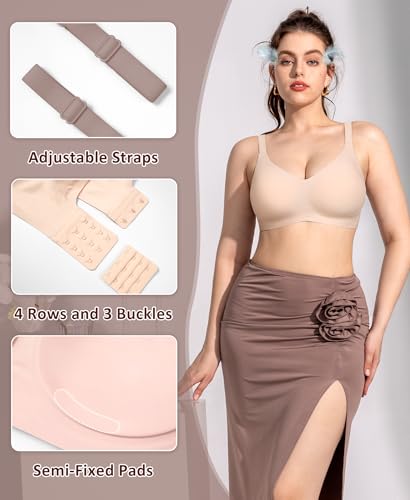 Bras for Women Wireless Supportive Seamless No Underwire Bras Full Coverage Comfortable Everyday Bra4