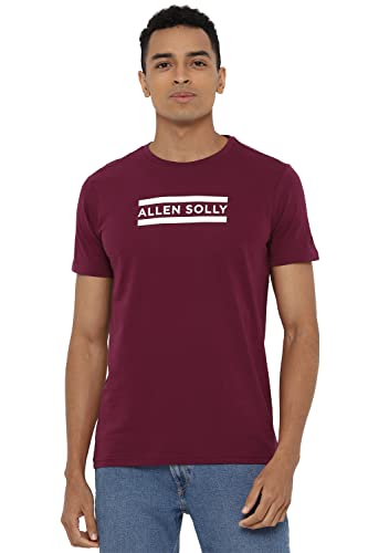 Image of Allen Solly Men's Round Neck T‑Shirt | Regular Fit | Soft Cotton | Chest Logo Print | Casual Everyday Wear