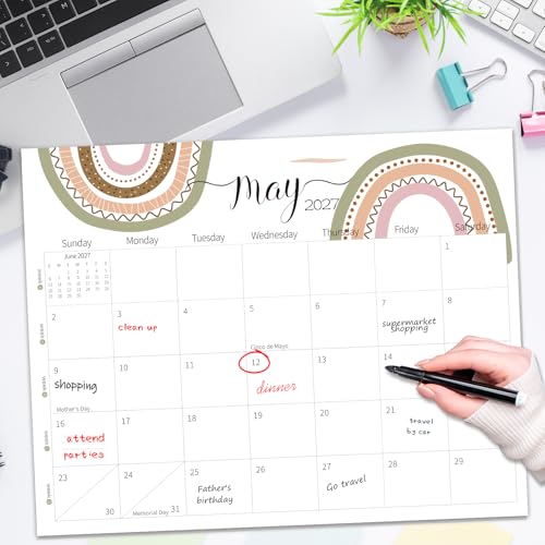 Image of Guasslee 14 inch X 11 inch Desk Calendar 2026-2027, Desk Top Calendar 2026, 19-Month School Year Desk /Wall Calendar, 2026 Jun-2027 Dec, Monthly Planner With Corner Protcetor For Office Home School Organizing